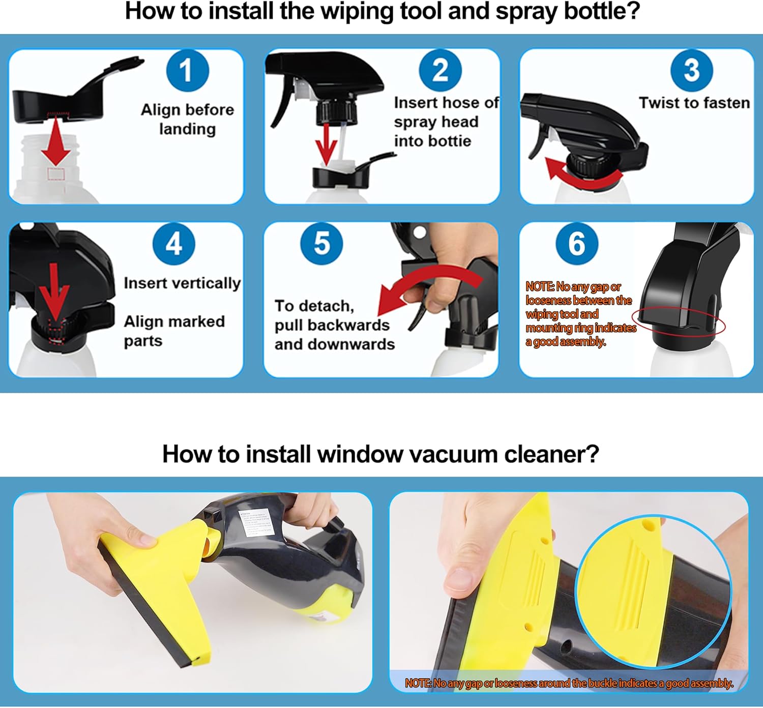 Size 200ml Rechargeable Window Vac, Power Window Vacuum Cleaner Set, Window Squeegee Electric Cleaning Tool for Windows, Tiles, Mirrors, 200ml Water Tank